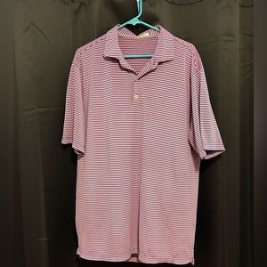 Peter Millar Polo Shirt Adult Large Blue Pink Lightweight Golf Golfing Men